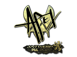 Наклейка | apEX (золотая) | Антверпен 2022