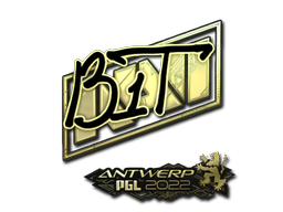 Наклейка | b1t (золотая) | Антверпен 2022