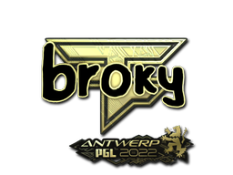 Наклейка | broky (золотая) | Антверпен 2022