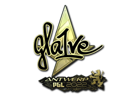 Наклейка | gla1ve (золотая) | Антверпен 2022