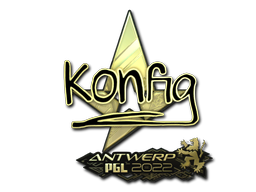 Наклейка | k0nfig (золотая) | Антверпен 2022