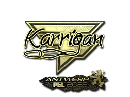 Наклейка | karrigan (золотая) | Антверпен 2022