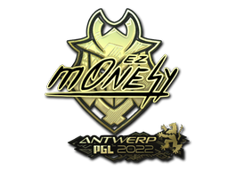Наклейка | m0NESY (золотая) | Антверпен 2022