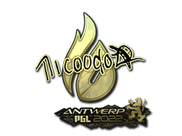 Наклейка | nicoodoz (золотая) | Антверпен 2022