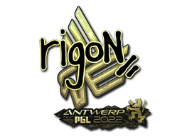 Наклейка | rigoN (золотая) | Антверпен 2022