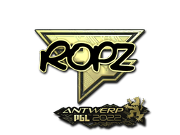 Наклейка | ropz (золотая) | Антверпен 2022