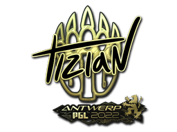 Наклейка | tiziaN (золотая) | Антверпен 2022