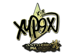 Наклейка | Xyp9x (золотая) | Антверпен 2022