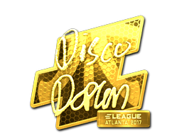 Наклейка | disco doplan (золотая) | Атланта 2017