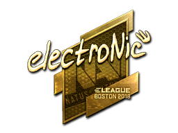 Наклейка | electronic (золотая) | Бостон 2018