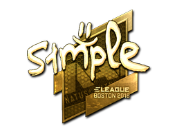 Наклейка | s1mple (золотая) | Бостон 2018
