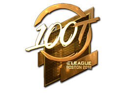 Наклейка | 100 Thieves (золотая) | Бостон 2018