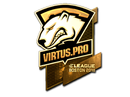 Наклейка | Virtus.Pro (золотая) | Бостон 2018