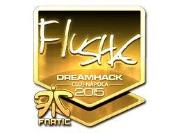 Наклейка | flusha (золотая) | Клуж-Напока 2015