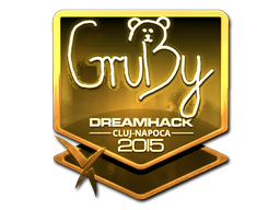 Наклейка | GruBy (золотая) | Клуж-Напока 2015