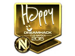 Наклейка | Happy (золотая) | Клуж-Напока 2015