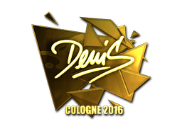 Наклейка | denis (золотая) | Кёльн 2016
