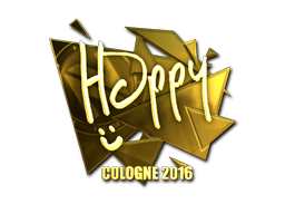 Наклейка | Happy (золотая) | Кёльн 2016