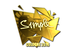 Наклейка | s1mple (золотая) | Кёльн 2016