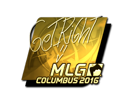 Наклейка | GeT_RiGhT (золотая) | Колумбус 2016
