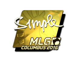 Наклейка | s1mple (золотая) | Колумбус 2016