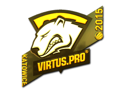 Наклейка | Virtus.pro (золотая) | Катовице 2015