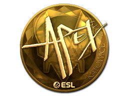 Наклейка | apEX (золотая) | Катовице 2019