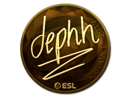Наклейка | dephh (золотая) | Катовице 2019
