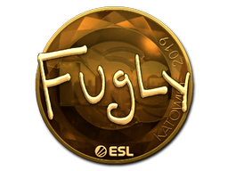 Наклейка | FugLy (золотая) | Катовице 2019
