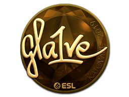 Наклейка | gla1ve (золотая) | Катовице 2019