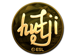 Наклейка | hutji (золотая) | Катовице 2019