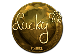 Наклейка | Lucky (золотая) | Катовице 2019