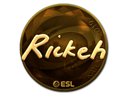 Наклейка | Rickeh (золотая) | Катовице 2019