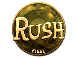 Наклейка | RUSH (золотая) | Катовице 2019