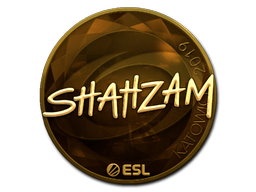 Наклейка | ShahZaM (золотая) | Катовице 2019