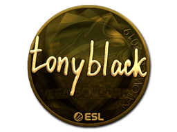Наклейка | tonyblack (золотая) | Катовице 2019