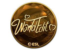 Наклейка | WorldEdit (золотая) | Катовице 2019