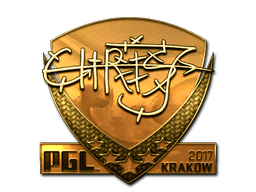 Наклейка | chrisJ (золотая) | Краков 2017