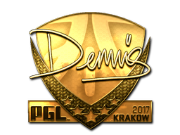 Наклейка | dennis (золотая) | Краков 2017