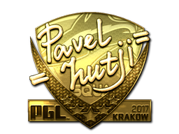 Наклейка | hutji (золотая) | Краков 2017