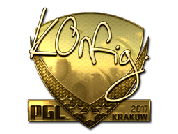 Наклейка | k0nfig (золотая) | Краков 2017