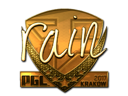 Наклейка | rain (золотая) | Краков 2017