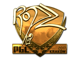 Наклейка | ropz (золотая) | Краков 2017
