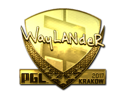 Наклейка | wayLander (золотая) | Краков 2017