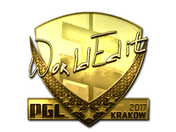 Наклейка | WorldEdit (золотая) | Краков 2017