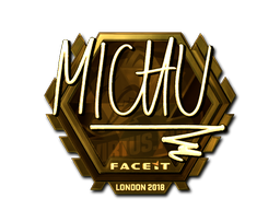 Наклейка | MICHU (золотая) | Лондон 2018