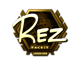 Наклейка | REZ (золотая) | Лондон 2018