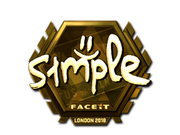 Наклейка | s1mple (золотая) | Лондон 2018