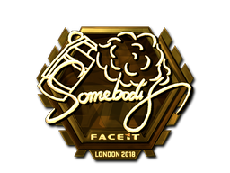 Наклейка | somebody (золотая) | Лондон 2018