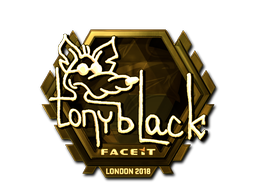 Наклейка | tonyblack (золотая) | Лондон 2018